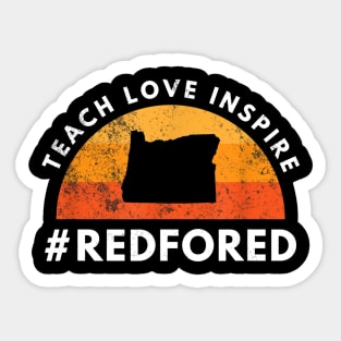 Teach Love Inspire Red For Ed T-Shirt Oregon Teacher Sticker